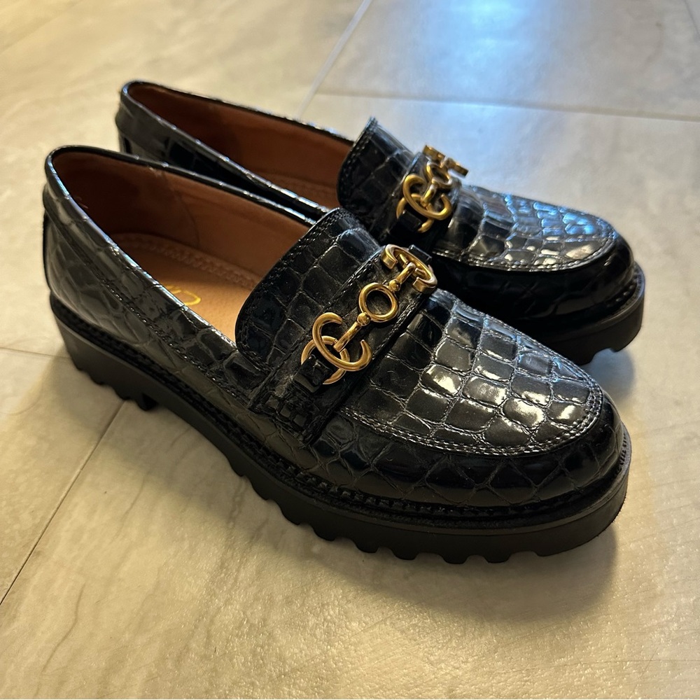 Sam Edelman Circus Black Croc Loafers